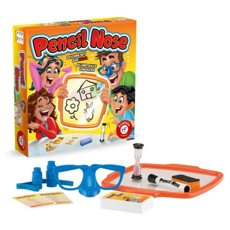 Pencil Nose Brettspiel mit Schachtel, Maske, Karten, Timer, Stiften und abwischbarem Zeichenbrett. Pencil Nose Brettspiel mit Schachtel, Maske, Karten, Timer, Stiften und abwischbarem Zeichenbrett.