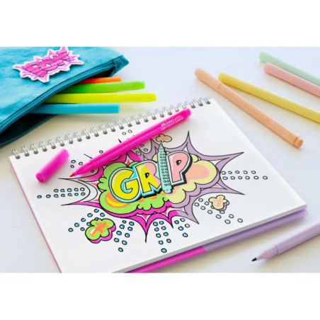Faber-Castell Grip Filzstift Neon + Pastell 10er Etui