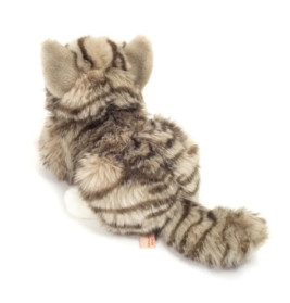 Teddy Hermann Katze liegend grau, ca. 20cm
