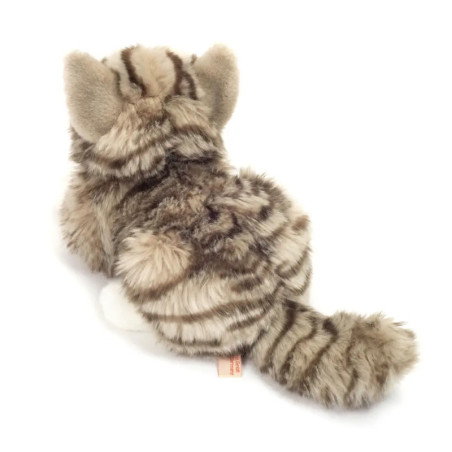 Teddy Hermann Katze liegend grau, ca. 20cm