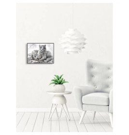 Diamond Painting Weiße Tigermama mit Jungtier 40x30 cm
