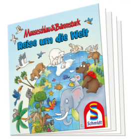 Schmidt Spiele 56412 Puzzle Mauseschlau & Bärenstark Reise um die Welt, 100 Teile