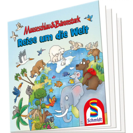 Schmidt Spiele 56412 Puzzle Mauseschlau & Bärenstark Reise um die Welt, 100 Teile