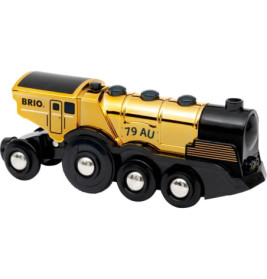 Ravenburger 63363000 BRIO Goldene Batterielok mit Licht und Sound RW Trains