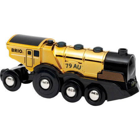 Ravenburger 63363000 BRIO Goldene Batterielok mit Licht und Sound RW Trains