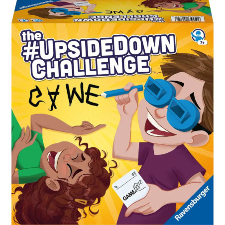 Zwei Kinder spielen das #UpsideDown Challenge Game mit Spezialbrillen und lachen beim Zeichnen. Zwei Kinder spielen das #UpsideDown Challenge Game mit Spezialbrillen und lachen beim Zeichnen.