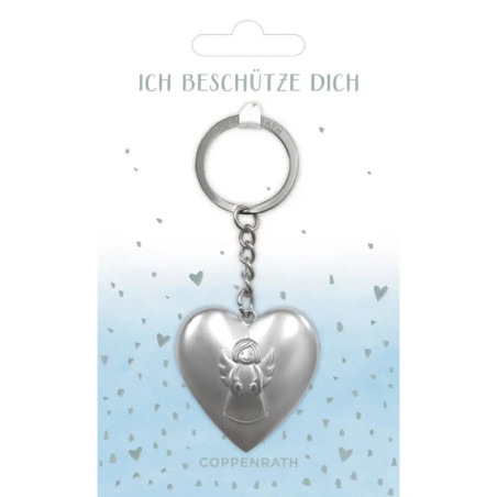 Schlüsselanhänger: Ich beschütze dich - Herz mit Schutzengel