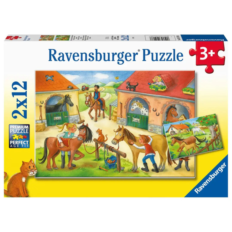 Ravenburger 5178 Puzzle Ferien auf dem Pferdehof 2 X 12 Teile