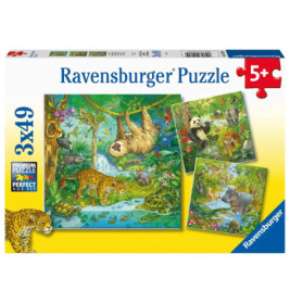 Ravenburger 5180 Puzzle Im Urwald 3 X 49 Teile