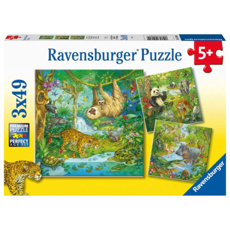 Ravenburger 5180 Puzzle Im Urwald 3 X 49 Teile