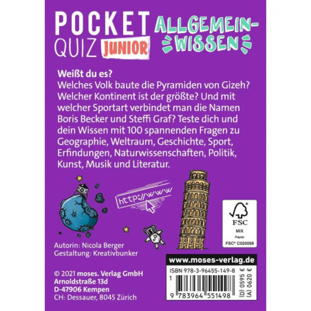 Pocket Quiz junior Allgemeinwissen