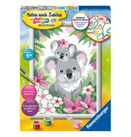 Malset mit zwei Koalas, Blumen und Farbtöpfen für Kinder ab 9 Jahren von Ravensburger.