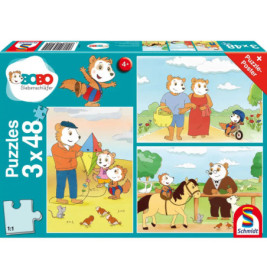 Schmidt Spiele 56415 Puzzle Bobo Siebenschläfer Auf ins Abenteuer 3x48 Teile