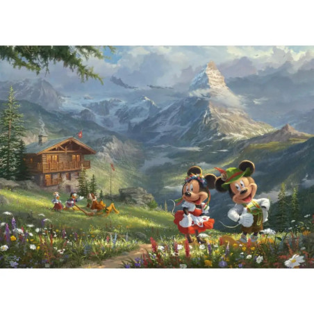 Schmidt Spiele 59938 Puzzle Disney, Mickey & Minnie in den Alpen 1000 Teile