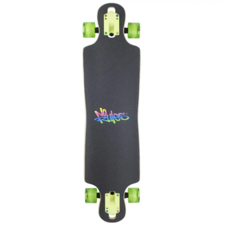 NoRules Longboard Compact ABEC 7 Neon, mit Leuchtrollen