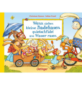 Wenn sieben kleine Badehasen quietschfidel ans Wasser rasen