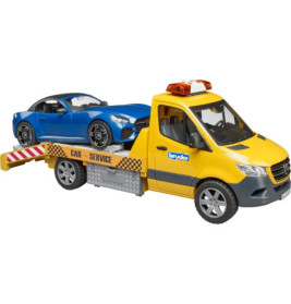 MB Sprinter Autotransporter m. Light + Sound Modul und BRUDER Roadster