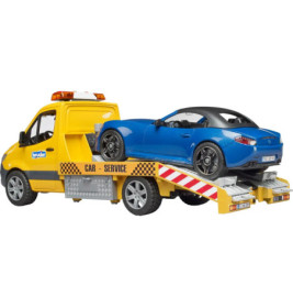 MB Sprinter Autotransporter m. Light + Sound Modul und BRUDER Roadster