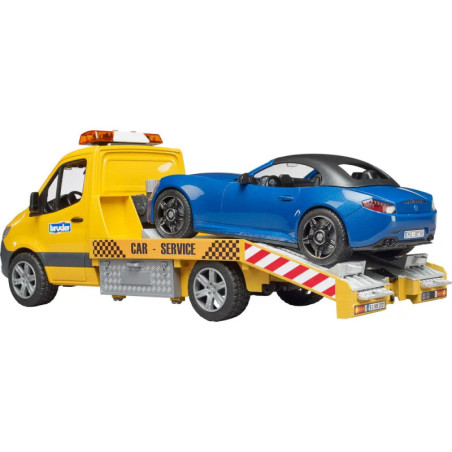 MB Sprinter Autotransporter m. Light + Sound Modul und BRUDER Roadster