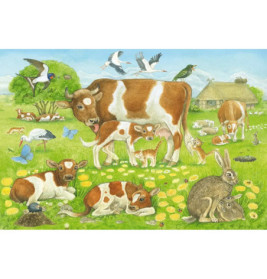 Schmidt Spiele Kinderpuzzle Tierfamilien, 3x48 Teile