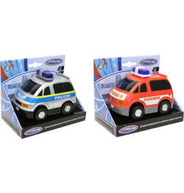 Speedzone Einsatzfahrzeug mit Licht, bump & go, sortiert