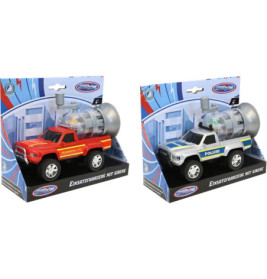 Speedzone Einsatzfahrzeug mit Sirene, Friktion, 15 cm, sortiert