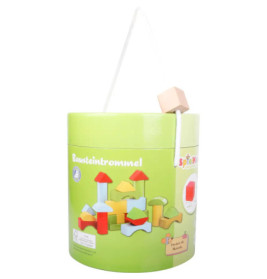 SpielMaus Holz Bausteine in Trommel, 90 Stück, bunt