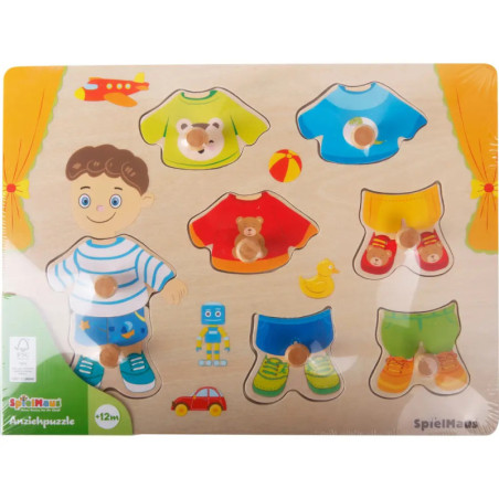SpielMaus Holz Anziehpuzzle Mädchen und Junge, 5 Teile, sortiert SpielMaus Holz Anziehpuzzle Mädchen und Junge, 5 Teile, sortiert