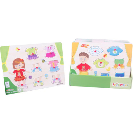 SpielMaus Holz Anziehpuzzle Mädchen und Junge, 5 Teile, sortiert SpielMaus Holz Anziehpuzzle Mädchen und Junge, 5 Teile, sortiert