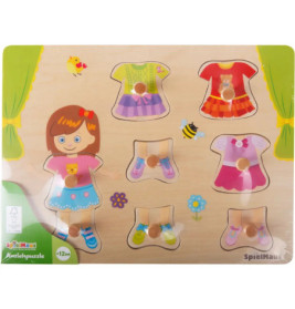 SpielMaus Holz Anziehpuzzle Mädchen und Junge, 5 Teile, sortiert