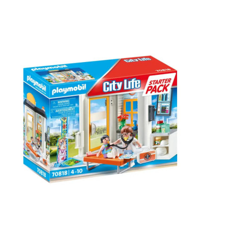 Playmobil City Life Starter Pack mit Arzt- und Patientenfiguren in einer Klinik-Szene auf der Verpackung. Playmobil City Life Starter Pack mit Arzt- und Patientenfiguren in einer Klinik-Szene auf der Verpackung.