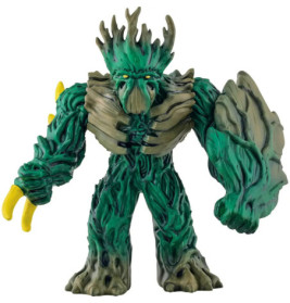 Grüne, baumartige Monsterfigur mit gelben Krallen und moosiger, rauer Oberfläche steht frontal.