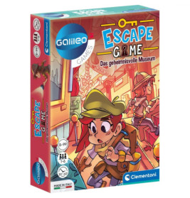 Spieleschachtel mit Comic-Detektiv im Museum, Titel: Escape Game - Das geheimnisvolle Museum.