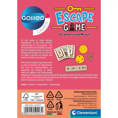 Clementoni Galileo Escape Game - Das geheimnisvolle Museum