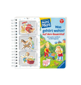Kindermagnetbuch mit Bauernhofthema und Tier-, Picknick- sowie Hofmotiven auf dem Cover.
