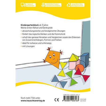 Kindergartenblock - Meine ersten Rätsel und Denkspiele ab 3 Jahre. Ab 3 Jahre., sortiert