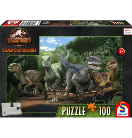 Schmidt Spiele 56436 Puzzle Jurassica World Camp Cretaceous Neue Abenteuer Das Velociraptor Rudel 100 Teile