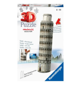 3D-Puzzlebox mit dem Schiefen Turm von Pisa, Ravensburger-Logo und Altersangabe 8-99 Jahre.
