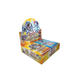 Yu-Gi-Oh! Battle of Legend: Crystal Revenge Display mit bunten Boosterpacks.