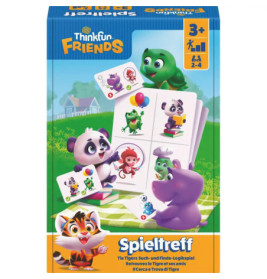 Bunte Spieltreff-Box mit Tiermotiven, Karten, ab 3 Jahren, für 2-4 Spieler von Thinkfun Friends.