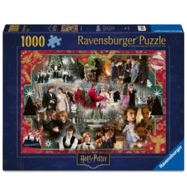 Ravensburger Puzzle mit 1000 Teilen zeigt eine Collage aus Harry Potter Filmszenen und Charakteren.