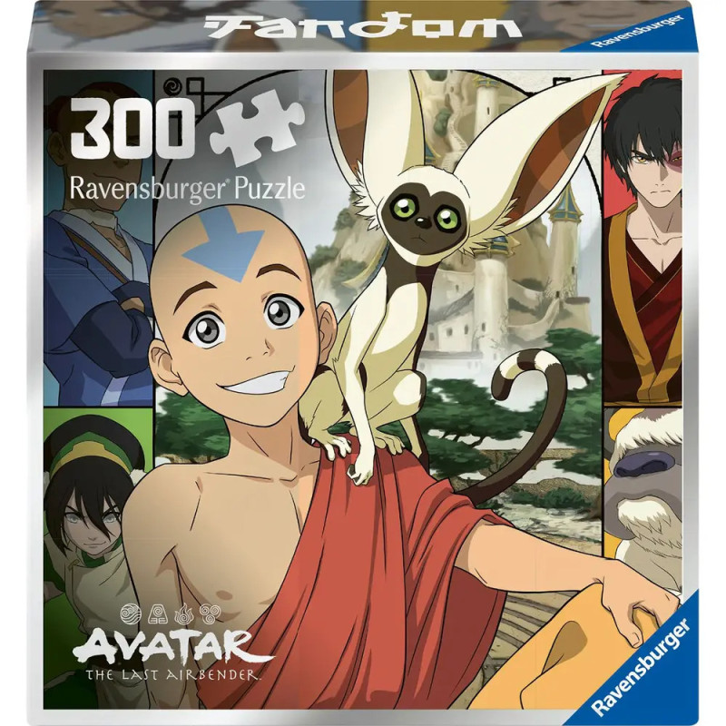 Avatar-Puzzle mit Aang, Momo, Zuko und Toph, 300 Teile, Ravensburger.
