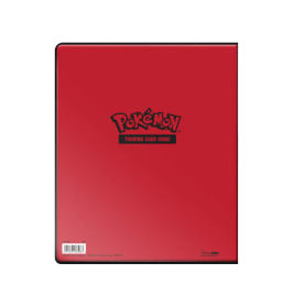Roter Pokémon-Sammelkartenordner mit Pokémon-Logo auf dem Deckel.