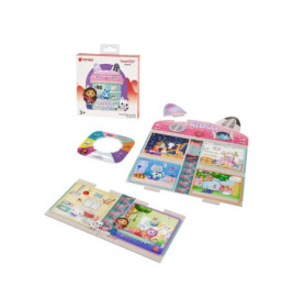 Interaktives Kinderbuch mit bunten Illustrationen, CD und Verpackungsbox im Hintergrund.