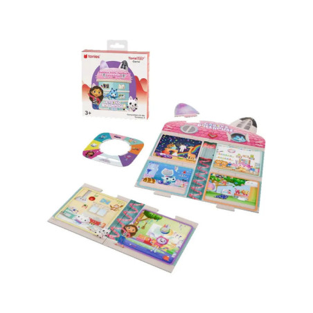 Interaktives Kinderbuch mit bunten Illustrationen, CD und Verpackungsbox im Hintergrund. Interaktives Kinderbuch mit bunten Illustrationen, CD und Verpackungsbox im Hintergrund.