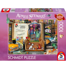 Schmidt Puzzle, 1000 Teile, mit bunter New York Collage von Aimee Stewart.