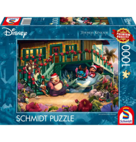 Schmidt-Puzzlebox (1000 Teile) mit Disney Lilo & Stitch Weihnachtsmotiv auf der Vorderseite.