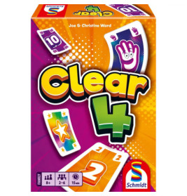 Clear 4 Kartenspiel, bunte Box und Karten, für 2-6 Spieler ab 8 Jahren, Schmidt.