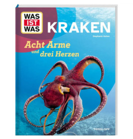 Buchcover mit rotem Oktopus unter Wasser, deutscher Text: Was ist was Kraken.