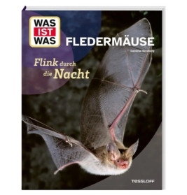 Buchcover mit fliegender Fledermaus und deutschem Titel Fledermäuse.